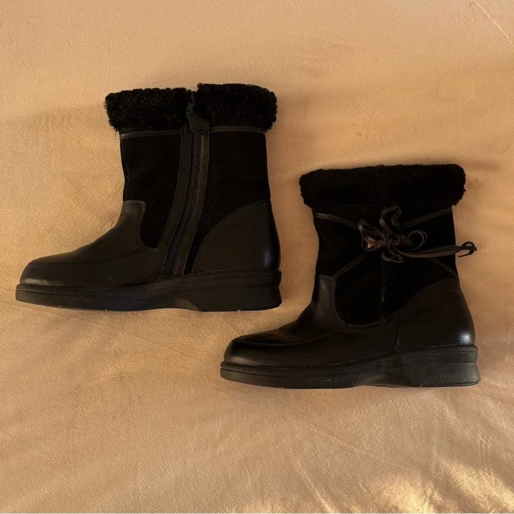 HOOPOE Fur Leather Winter Boots Size 7